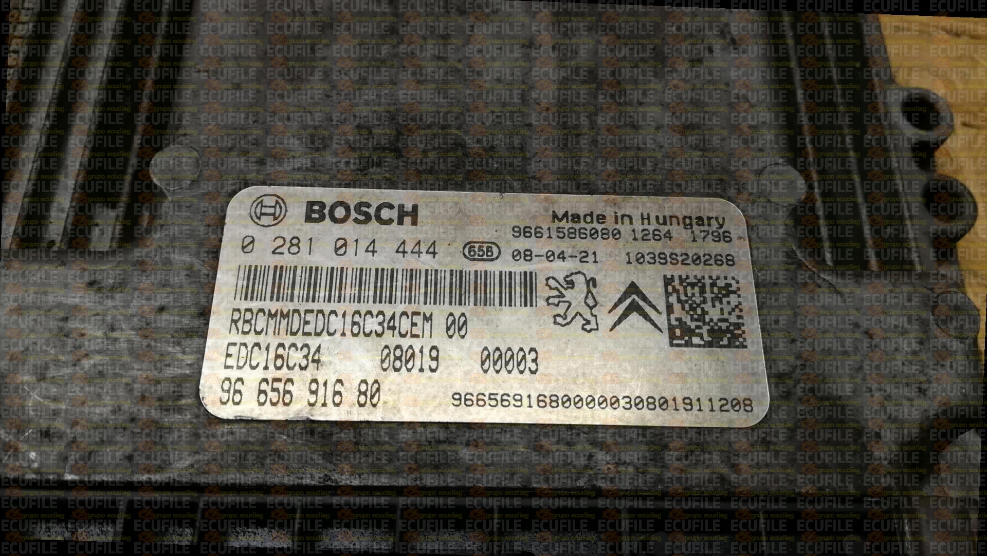 BOSCH EDC16C34-5.90 0281014444 CITROEN NEMO PEUGEOT BIPPER FIAT FIORINO 1.4 HDI JTD 68HP 9665691680 1037386085