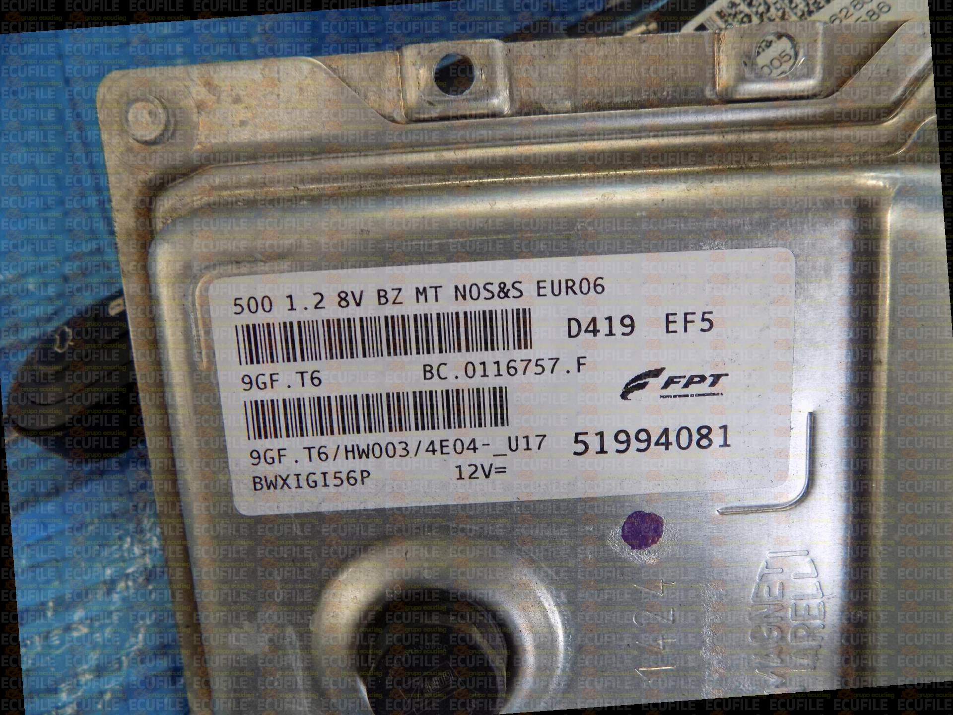 MAGNETI MARELLI 9GF.T6 BC.0116757.F FIAT 500 1.2 51994081 HW003 EEPROM 95640