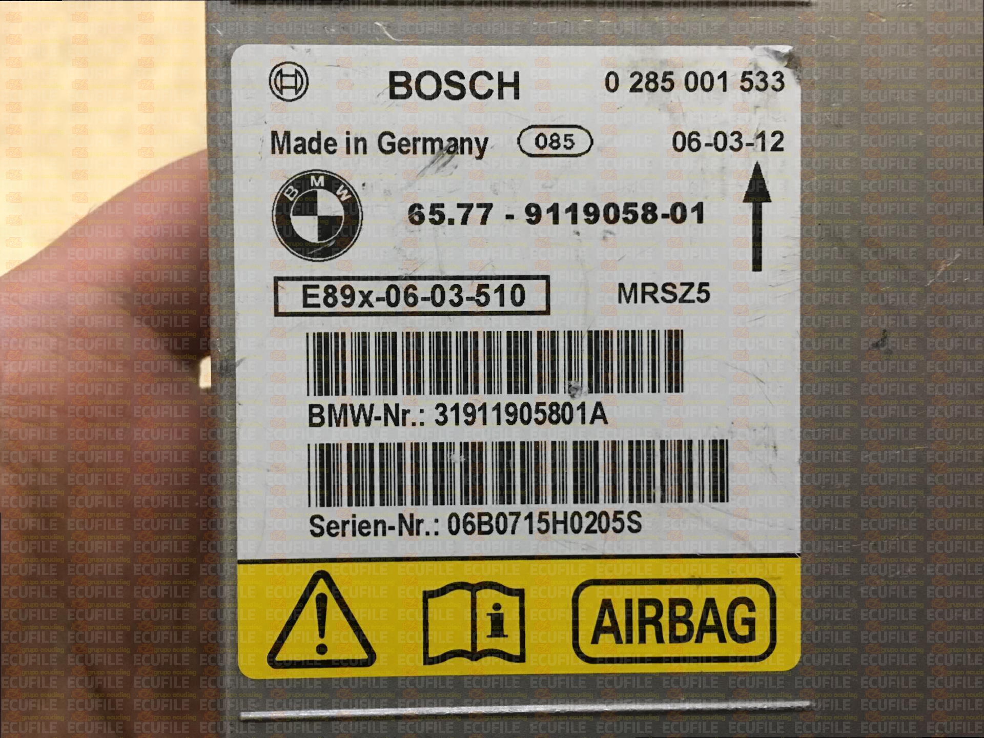 BOSCH 0285001533 BMW E90 65.77-9119058-01