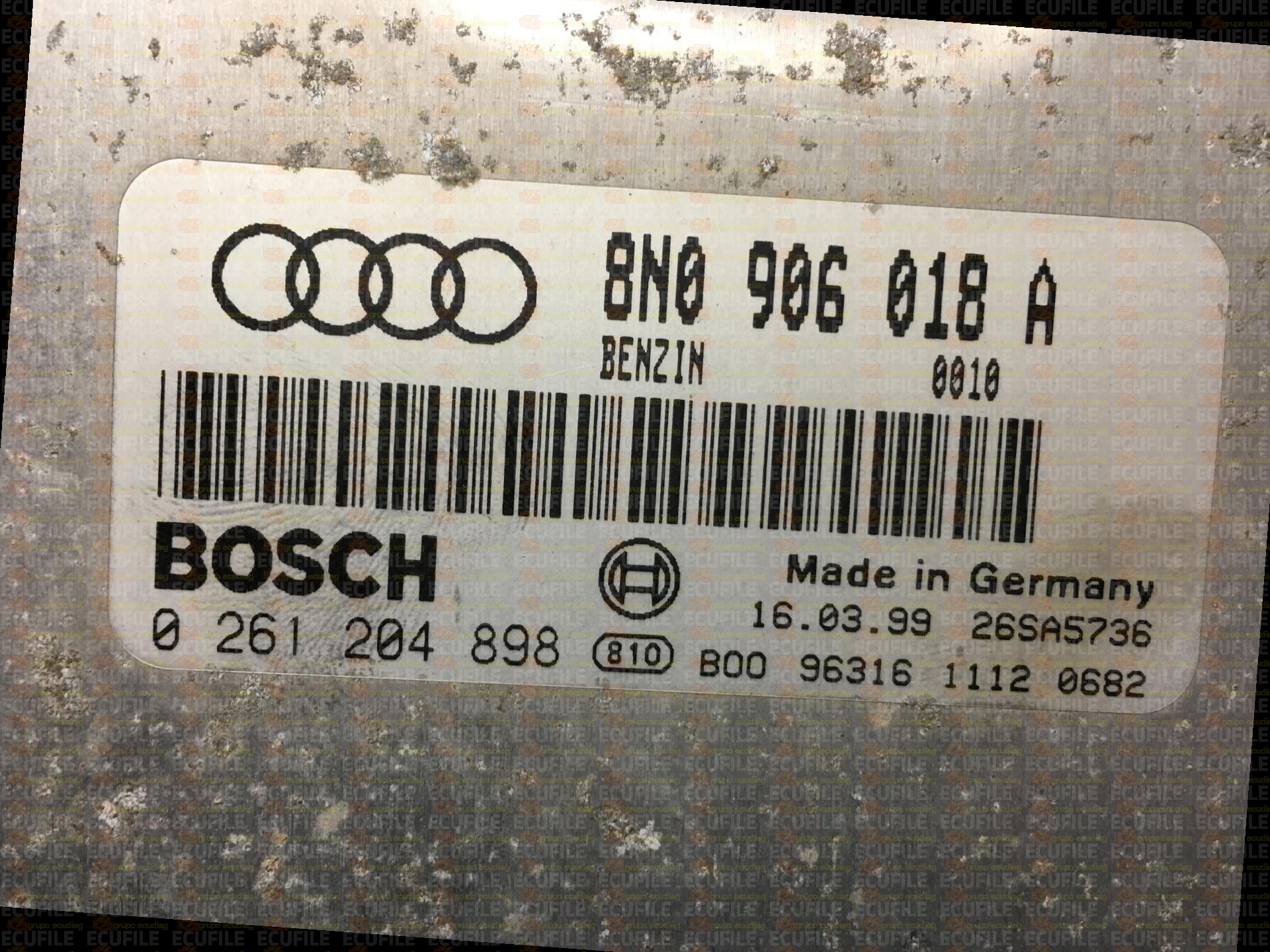 BOSCH ME7.5 0261204898 AUDI TT I 1.8i 20V TURBO 180HP 8N0906018A 0010 - 1037350293