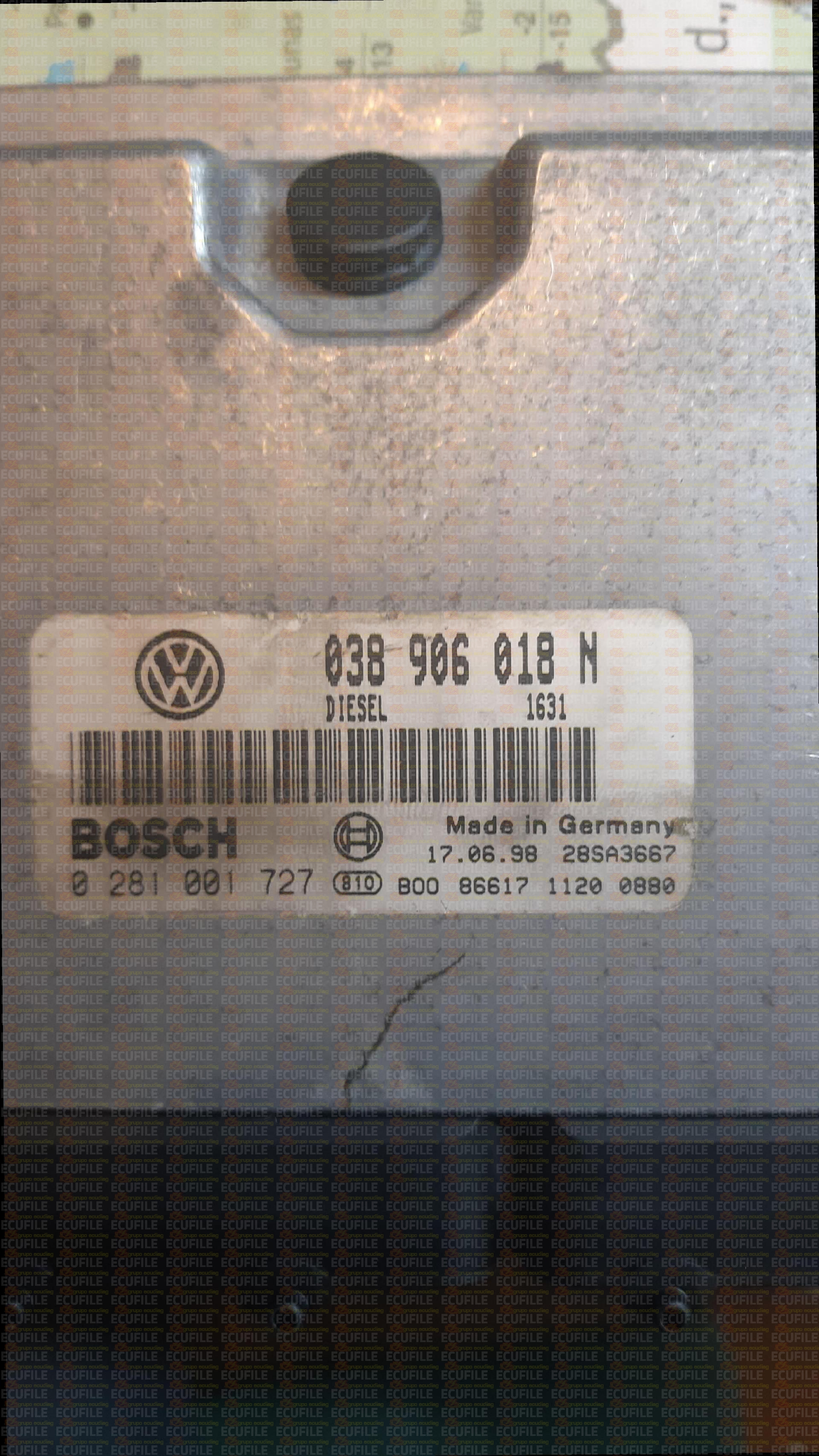 BOSCH EDC15V-5.29 0281001727 VOLKSWAGEN PASSAT 1.9 TDI 90HP 038906018N