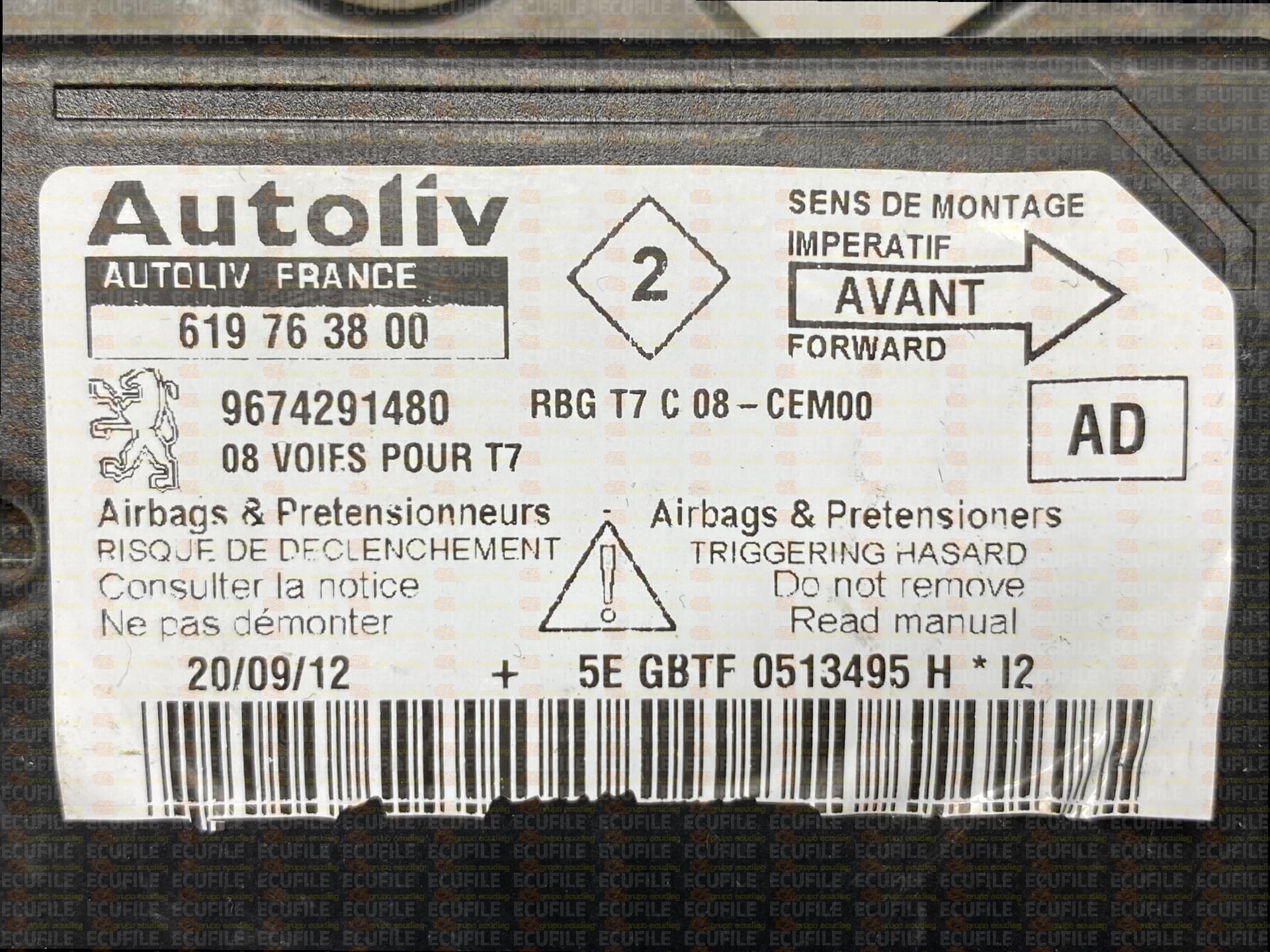AUTOLIV 619763800 PEUGEOT 308 9674291480 AD