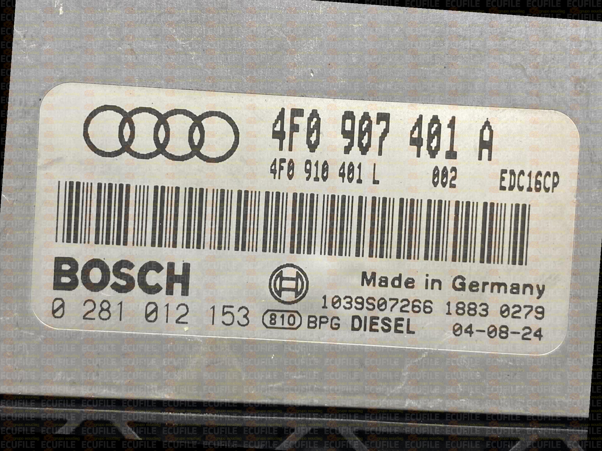 BOSCH EDC16CP34-2.2 0281012153 AUDI A6 3.0 TDI V6 224HP 4F0907401A 1037372123