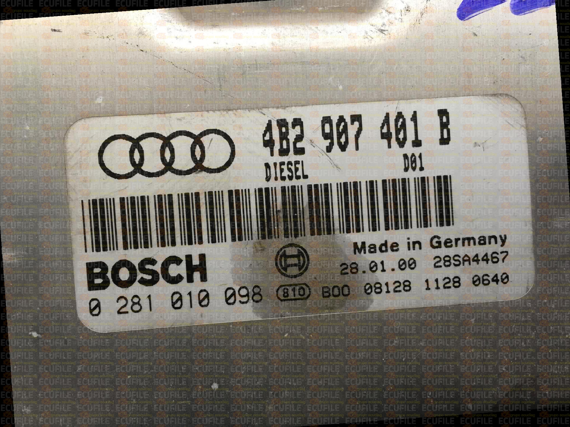 BOSCH EDC15VM+2.M1 0281010098 AUDI A6 2.5 TDI V6 180HP 4B2907401B 1037354335