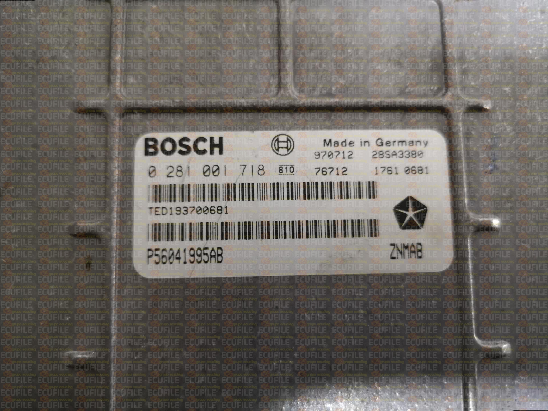 BOSCH EDCMSA15.5-5.38 0281001718 JEEP CHEROKEE 2.5 TD P56041995AB