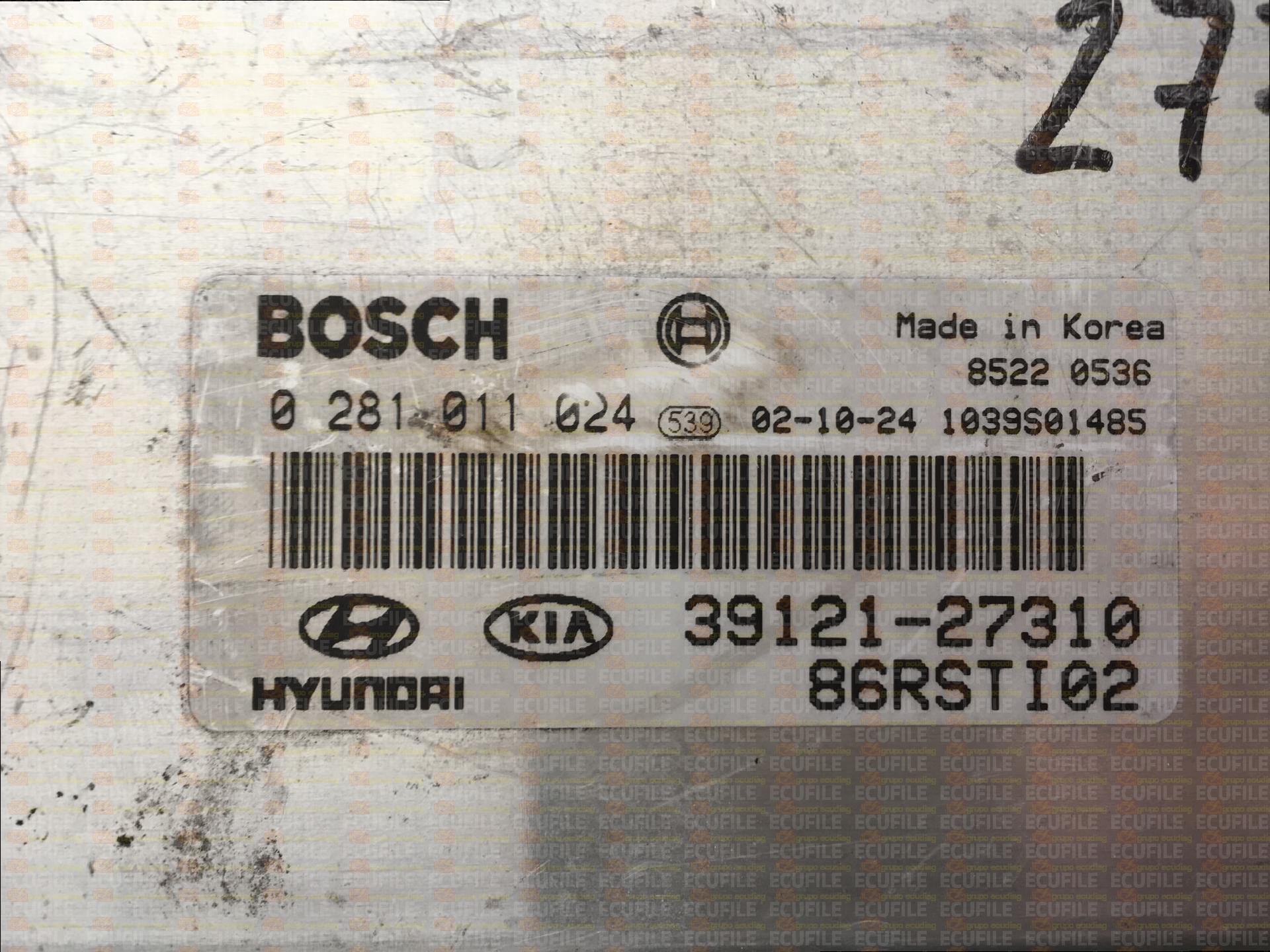 BOSCH EDC15C7-4.30 0281011024 KIA CARENS 2.0 CRDI 113HP 39121-27310 3912127310 1037366957