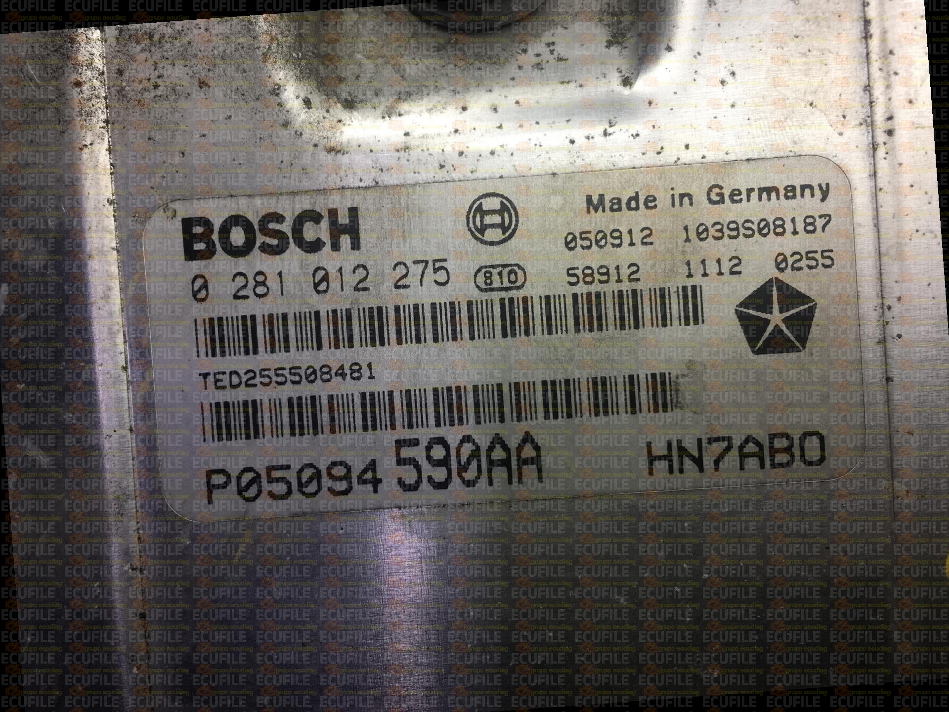 BOSCH EDC15C5-7.18 0281012275 CHRYSLER VOYAGER 2.5 CRD 142HP P05094590AA 1037372798