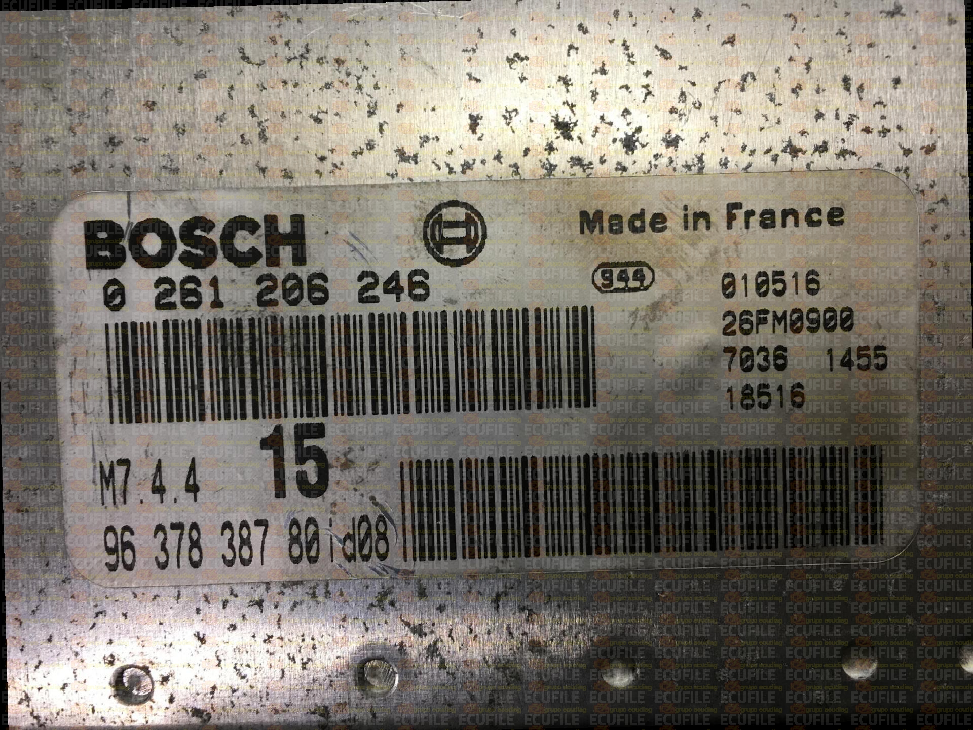 BOSCH M7.4.4 0261206246 CITROEN SAXO PEUGEOT 106 1.1i 60HP 9637838780 1037353881