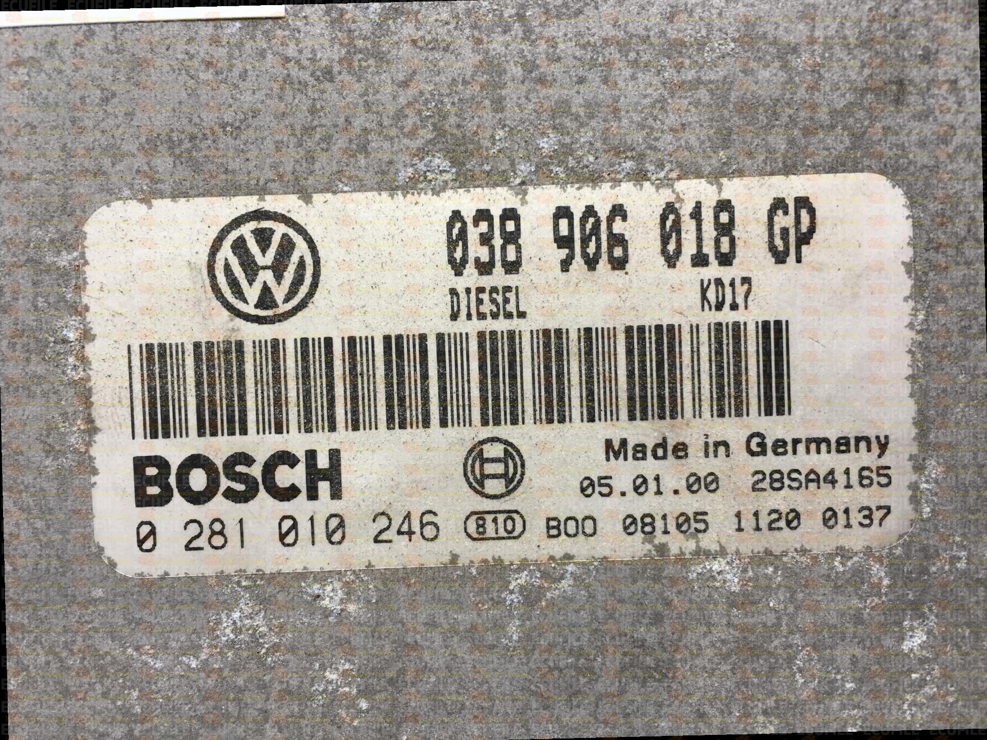 BOSCH EDC15V-5.35 0281010246 VOLKSWAGEN GOLF IV 1.9 TDI 110HP 038906018GP