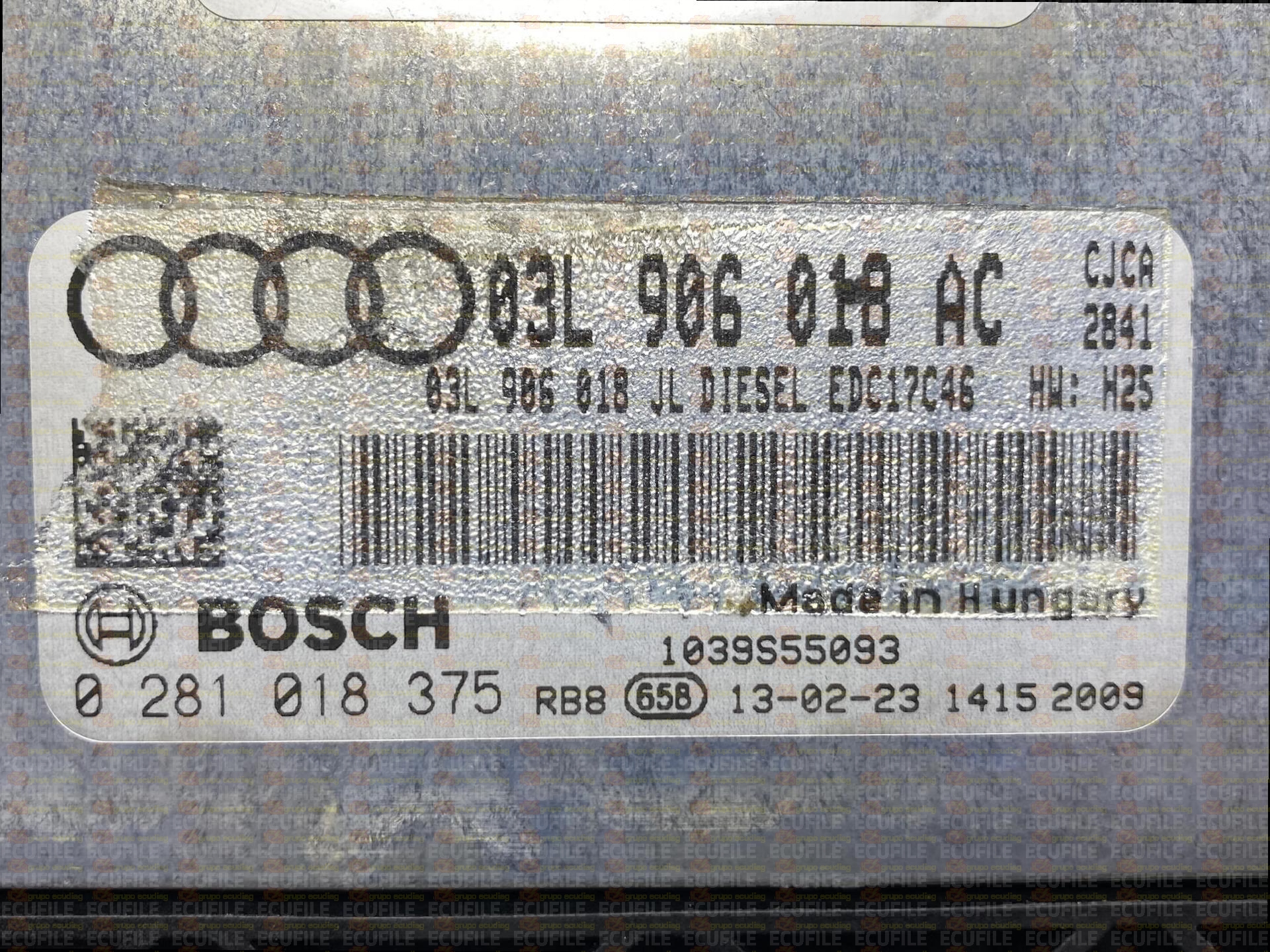 BOSCH EDC17C46-2.22 0281018375 AUDI A4 III 2.0 TDI 143HP 03L906018JL 03L906018AC 2841 - 1037522924