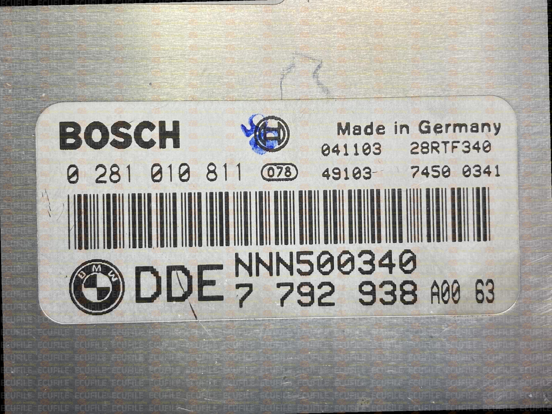 BOSCH EDC15C4-8.22 0281010811 LAND ROVER FREELANDER 2.0 TD4 112HP NNN500340 BMW 7792938 1037361846