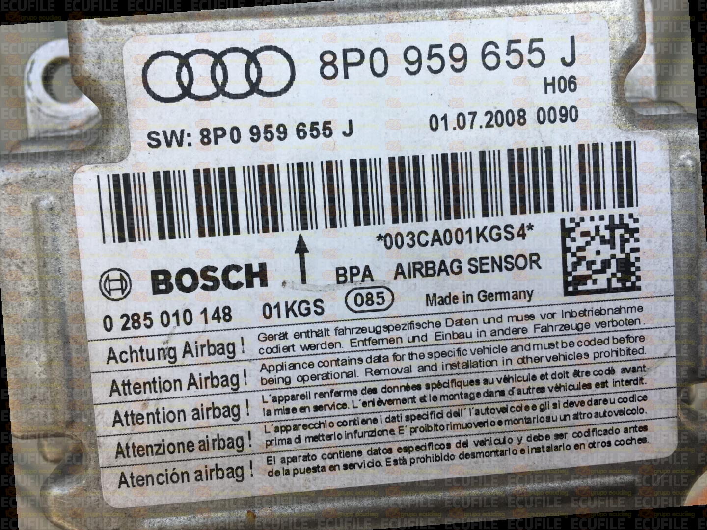 BOSCH 0285010148 AUDI A3 8P0959655J H06 0090