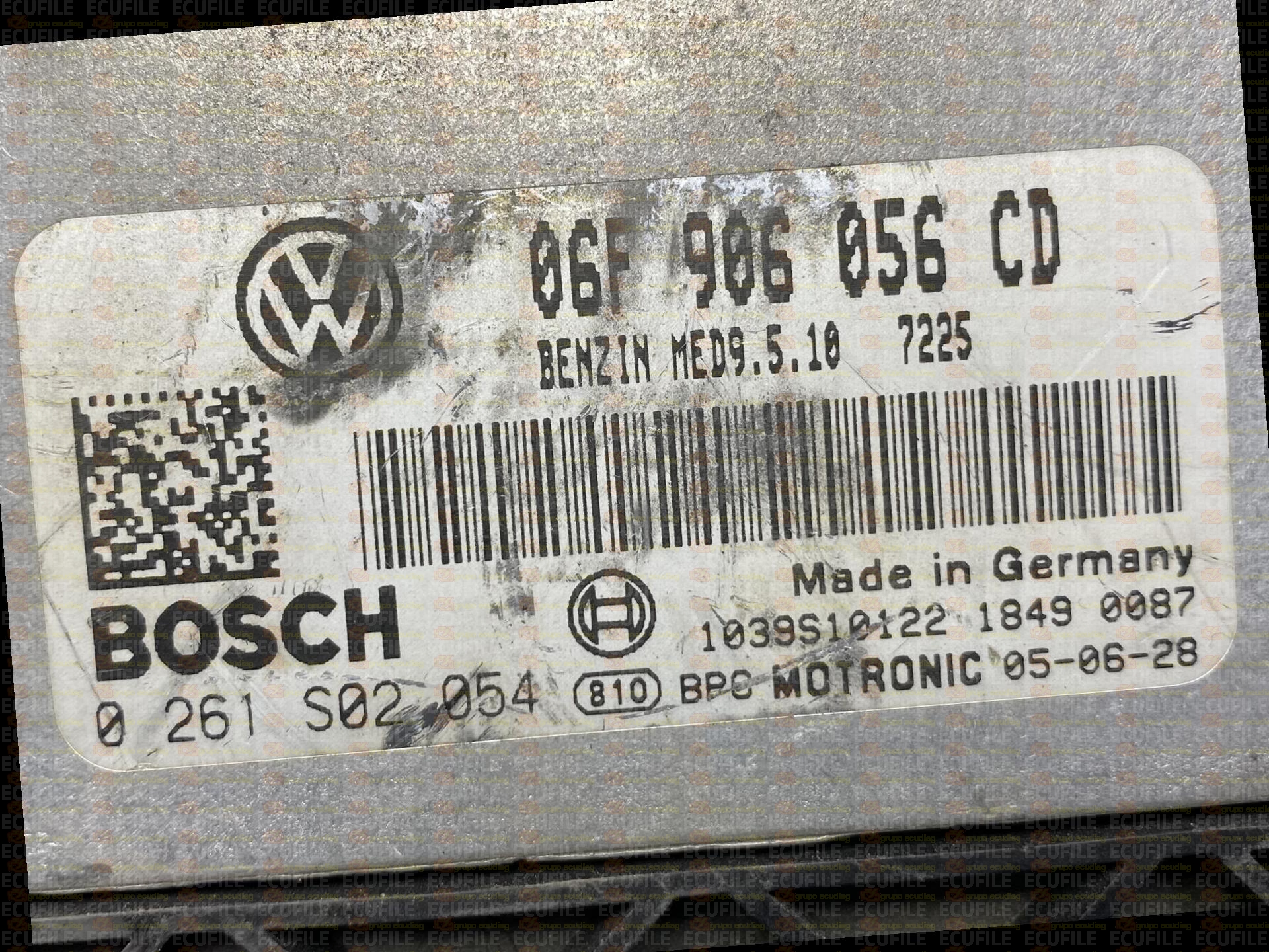 BOSCH MED9.5.10 0261S02054 VOLKSWAGEN TOURAN I 2.0 FSI 150HP 06F906056CD 7225 - 1037375744