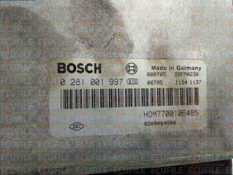 BOSCH EDC15C3-3.2 0281001997 RENAULT LAGUNA I 1.9 DCI 107HP HOM7700106485 8200076092 1037353276-0802