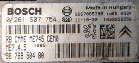 BOSCH ME7.4.5 0261S07754 PSA 9678950480 EEPROM 95320