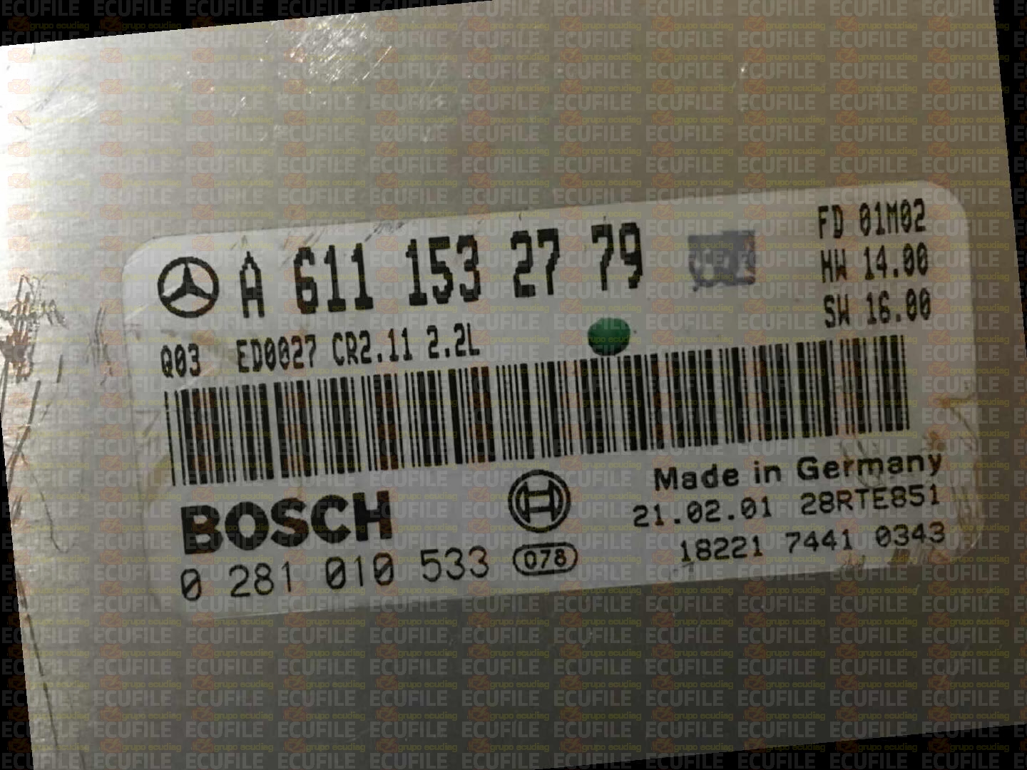 BOSCH EDC15C6-4.11 0281010533 MERCEDES S210 E220 II 2.2 CDI 143HP A6111532779 1037351408