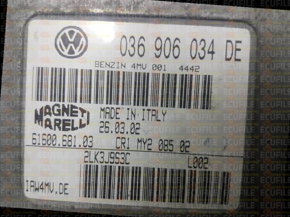 MAGNETI MARELLI IAW 4MV.DE 61600.681.03 VOLKSWAGEN POLO IV 1.4i 75HP 036906034DE 4442