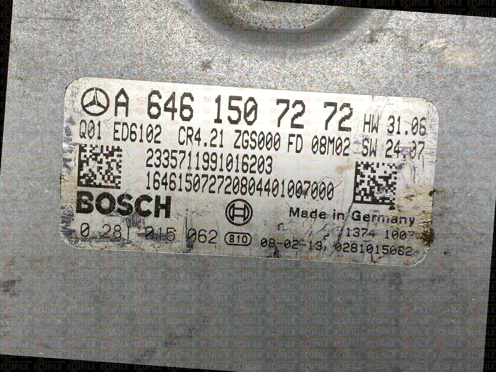 BOSCH EDC16CP31-8.20 0281015062 MERCEDES W639 VITO II VIANO I 109 2.2 CDI 95HP A6461507272 1037391222