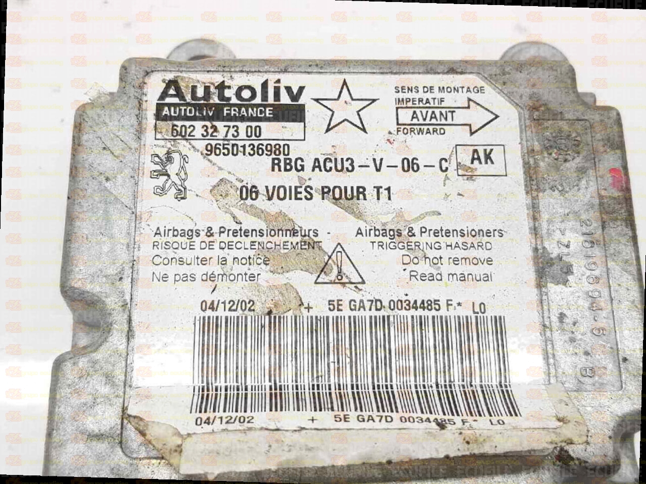 AUTOLIV 602327300 PEUGEOT 206 9650136980 AK EEPROM 95080