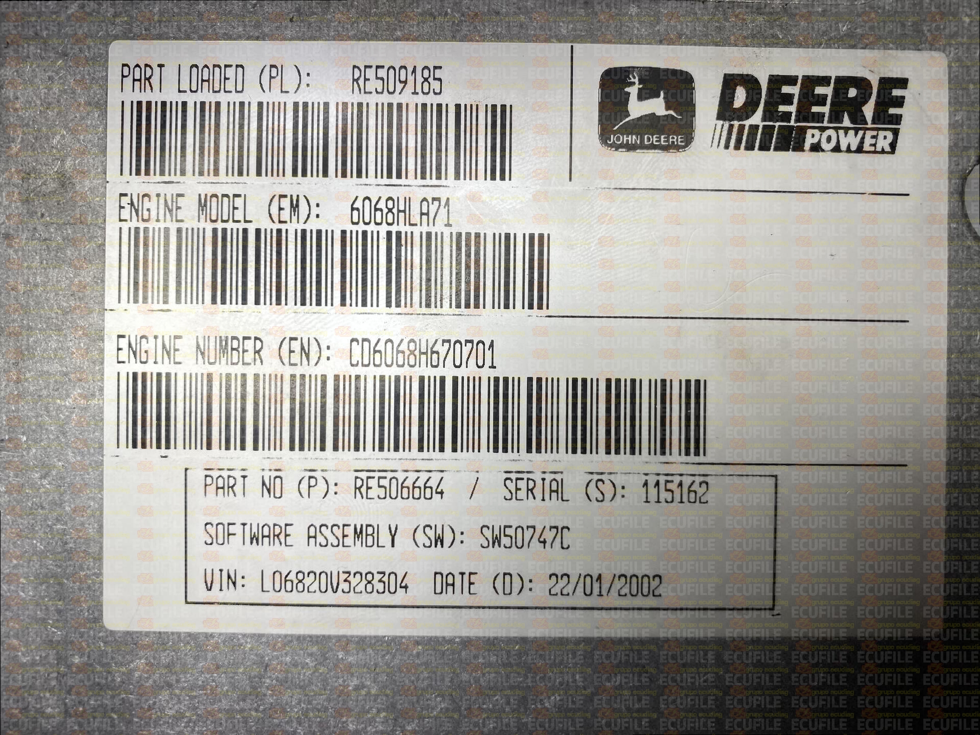 PHOENIX JOHN DEERE 6820 LEVEL 140HP RE506664