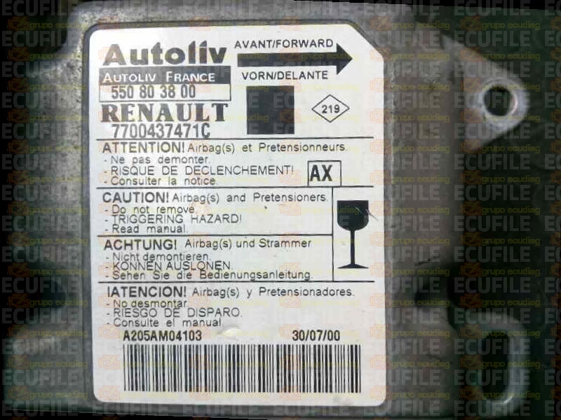 AUTOLIV 550803800 RENAULT SCENIC 7700437471C AX