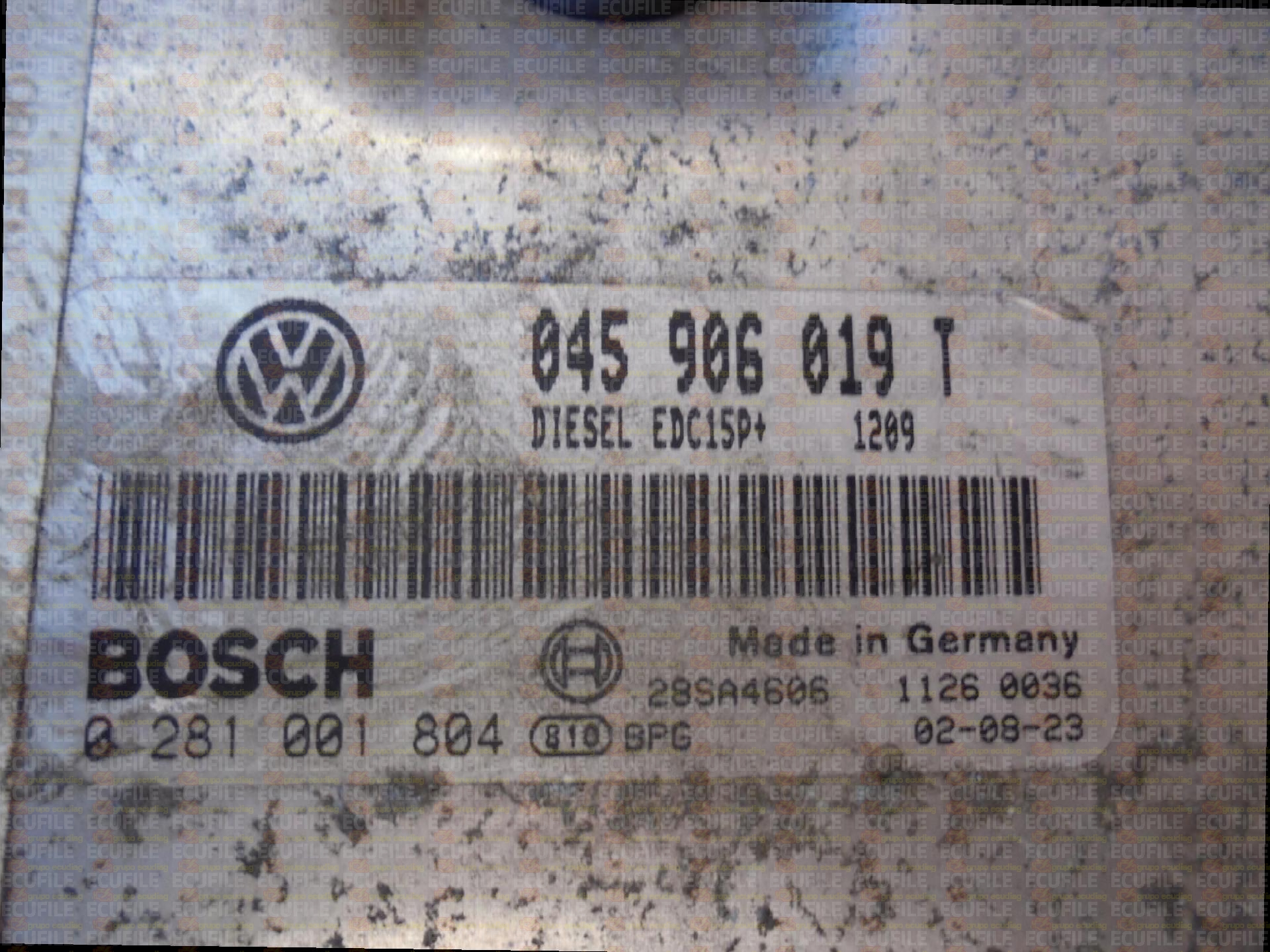 BOSCH EDC15P+22.4.2 0281001804 VOLKSWAGEN LUPO I 1.4 TDI 75HP 045906019T 1209