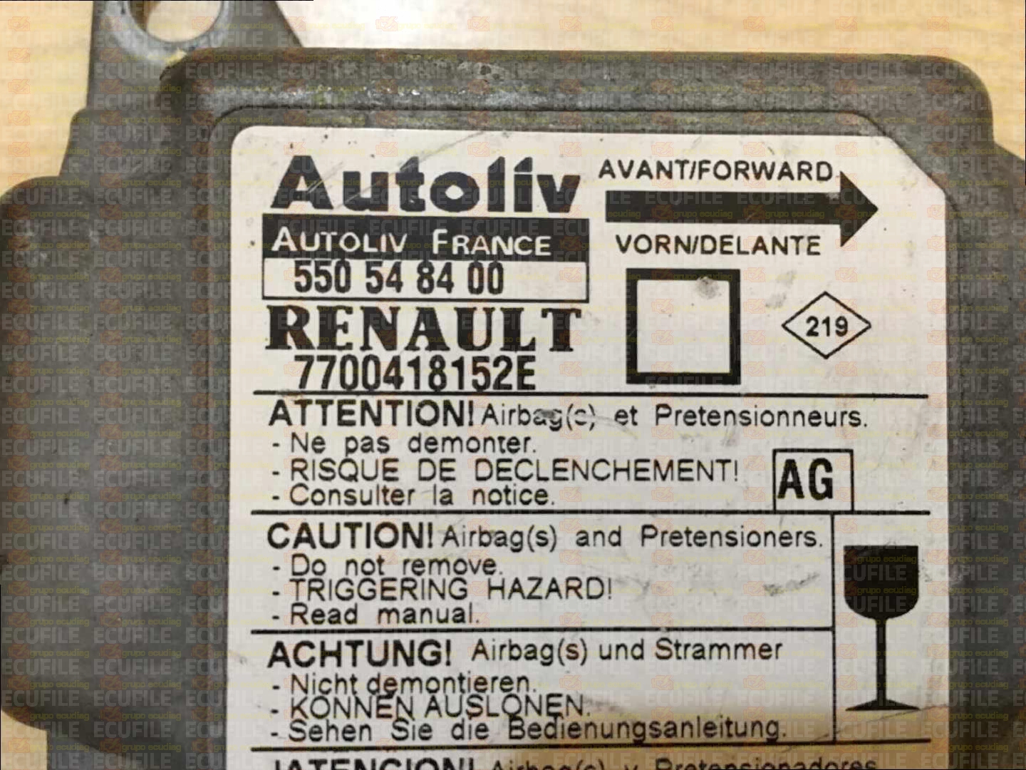 AUTOLIV 550548400 RENAULT MEGANE 7700418152E AG