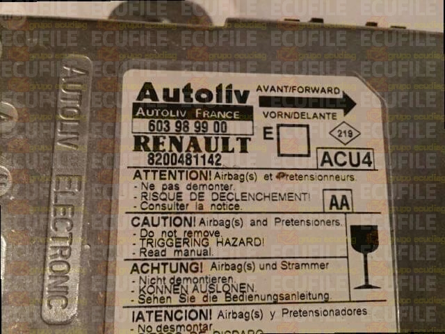 AUTOLIV ACU4 603989900 RENAULT MEGANE II 8200481142 AA EEPROM 95160