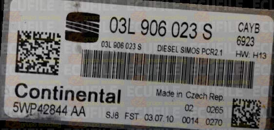 CONTINENTAL SIMOS PCR2.1 5WP42844AA SEAT IBIZA IV 1.6 TDI 90HP 03L906023S SM2F0L9500000 - 8850