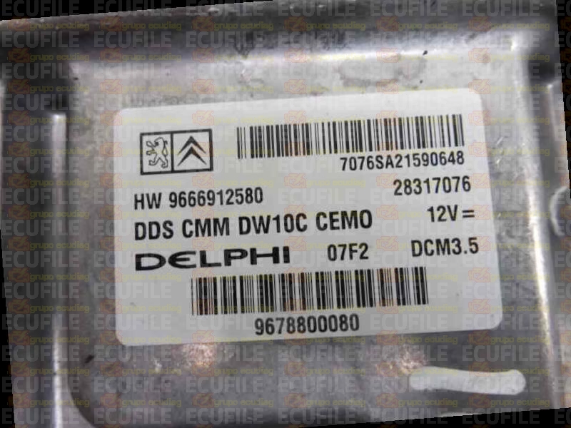 DELPHI DCM3.5 28317076 PEUGEOT 5008 I 2.0 HDI 163HP HW 9666912580 SW 9678800080 9678893780