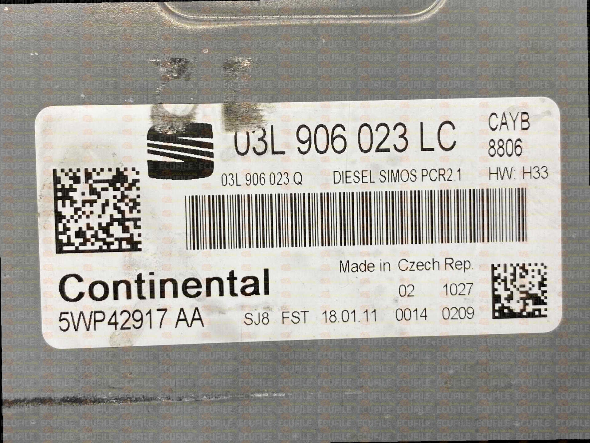 CONTINENTAL SIMOS PCR2.1 5WP42917AA SEAT IBIZA IV 1.6 TDI 90HP 03L906023Q 03L906023LC SM2G0P3000000 - 9980