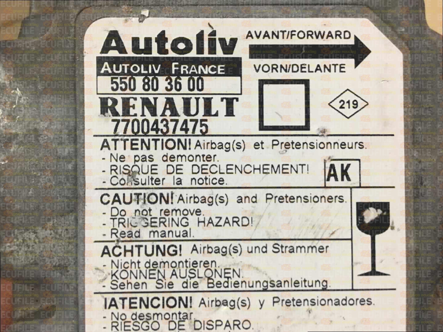 AUTOLIV 550803600 RENAULT MEGANE 7700437475 AK