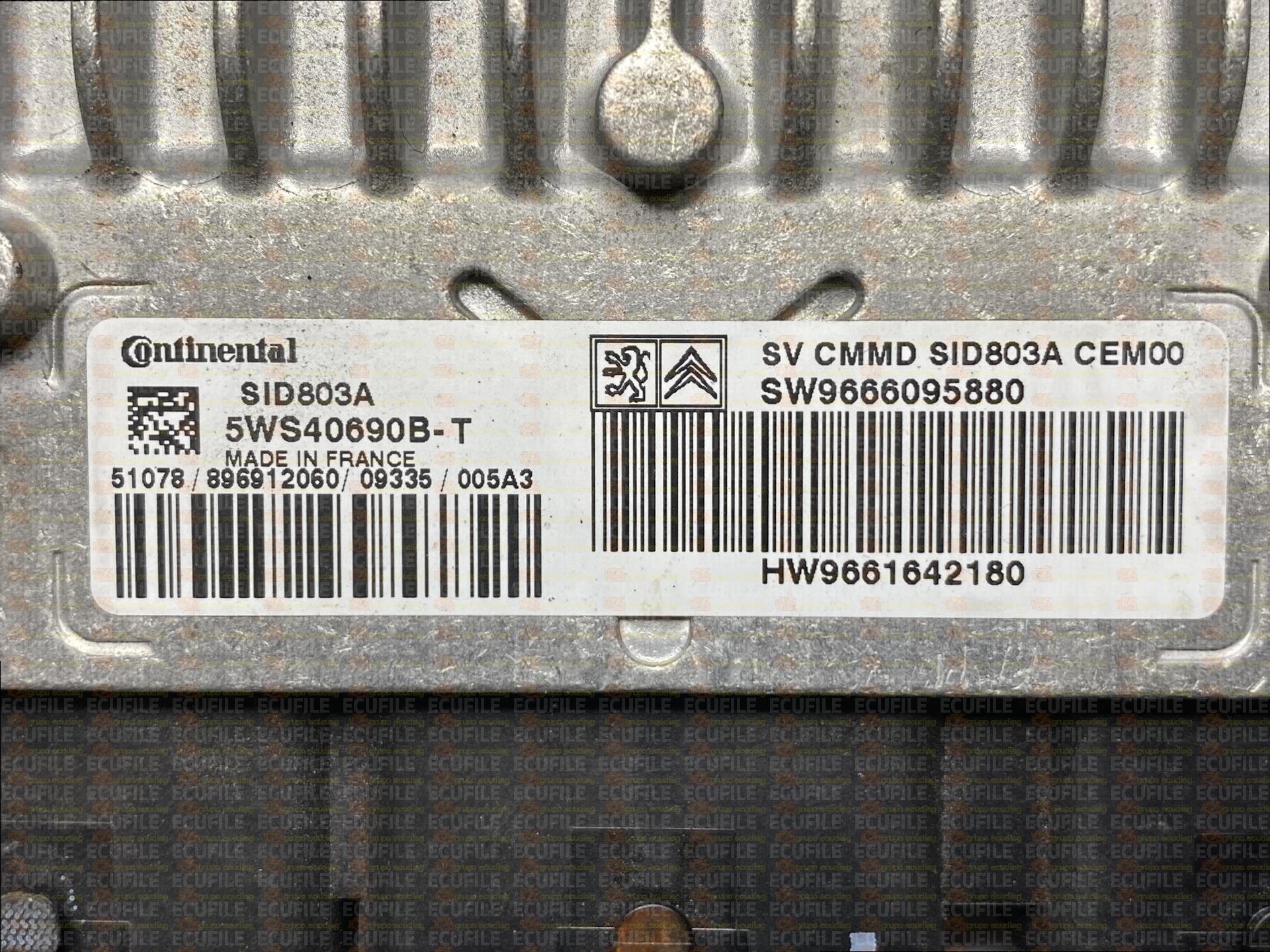 SIEMENS VDO CONTINENTAL SID803A 5WS40690B-T CITROEN C4 PICASSO 2.0 HDI 136HP HW9661642180 SW9666095880 9666664880-PO300B0000000
