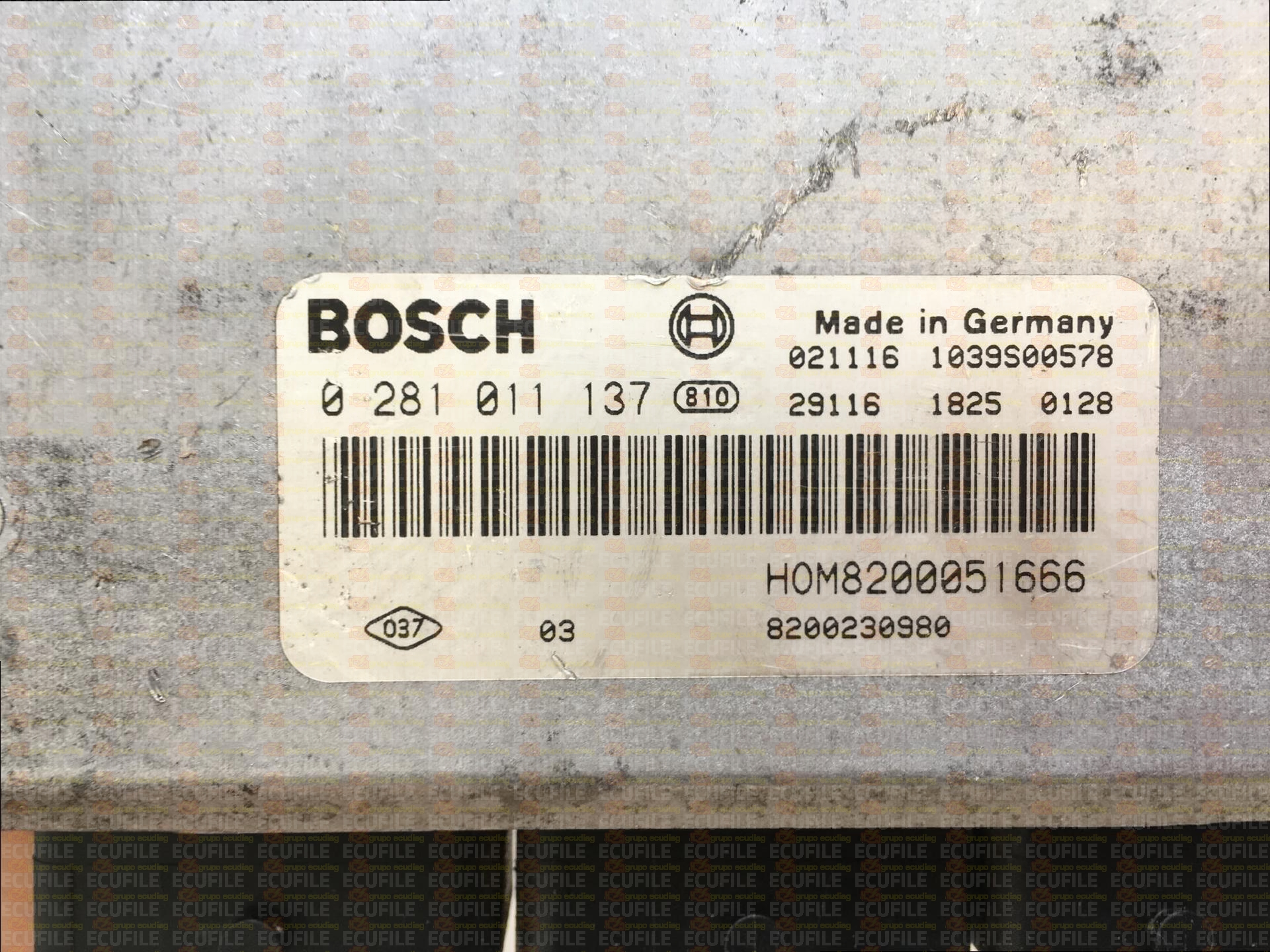 BOSCH EDC15C3-4.1 0281011137 RENAULT KANGOO I 1.9 DCI 80HP HOM8200051666 8200230980 1037366009-7602