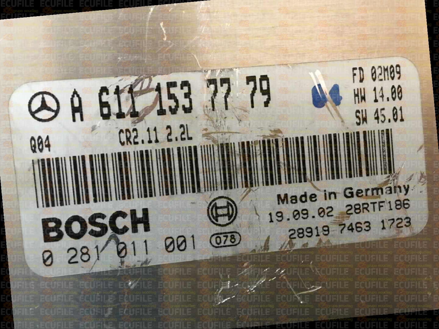 BOSCH EDC15C6-4.11 0281011001 MERCEDES CL203 C220 II 2.2 CDI 143HP A6111537779 1037351820