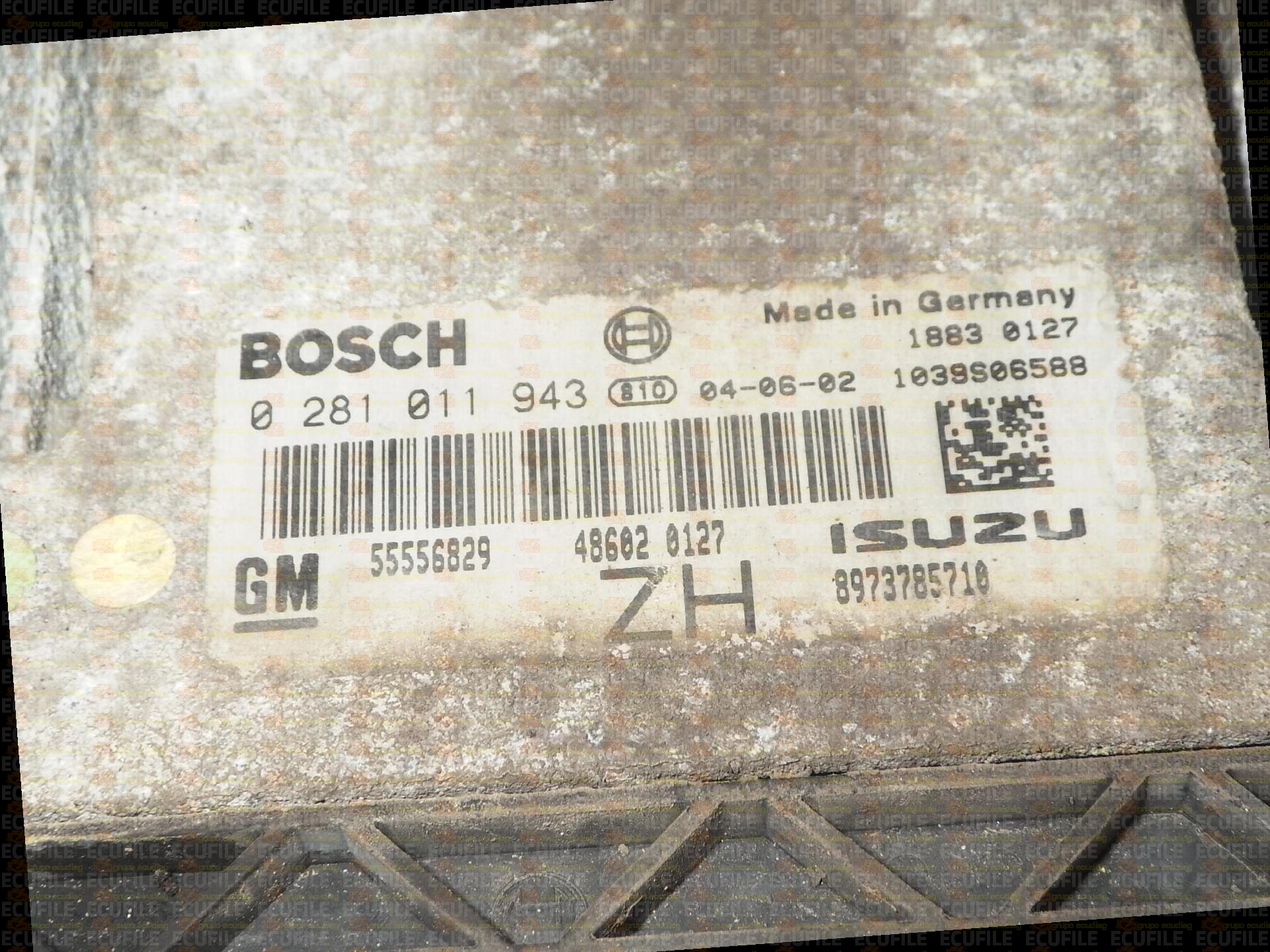 BOSCH EDC16C9-3.30 0281011943 ISUZU 8973785710 OPEL ASTRA III H 1.7 CDTI 100HP 55556829 ZH 1037371443