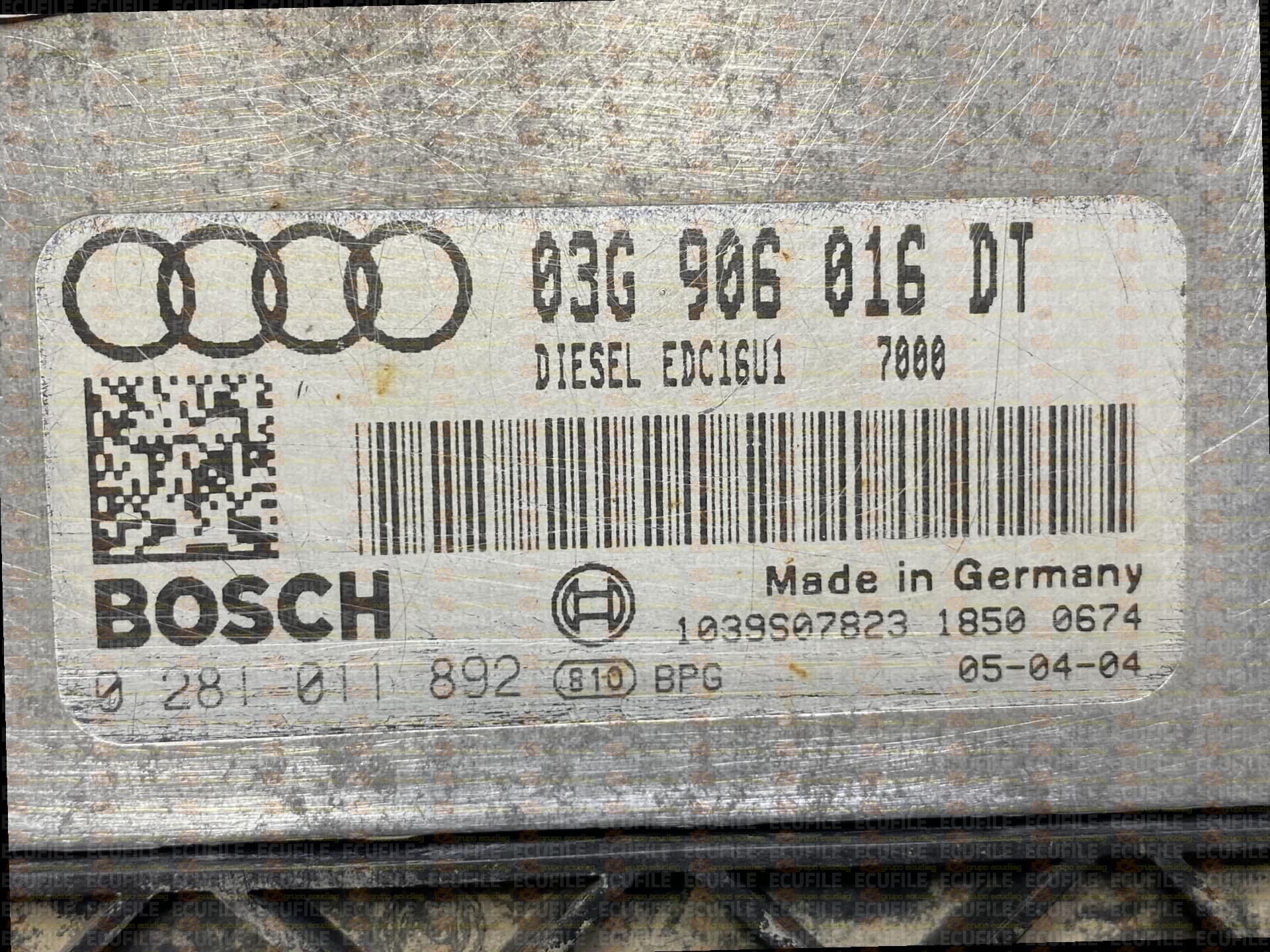 BOSCH EDC16U1-5.41 0281011892 AUDI A3 2.0 TDI 140HP 03G906016DT 7000 - 1037372603