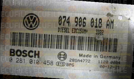 BOSCH EDC15VM+2.V1 0281010458 VOLKSWAGEN TRANSPORTER T4 2.5 TDI 102HP 074906018AM 1037360078