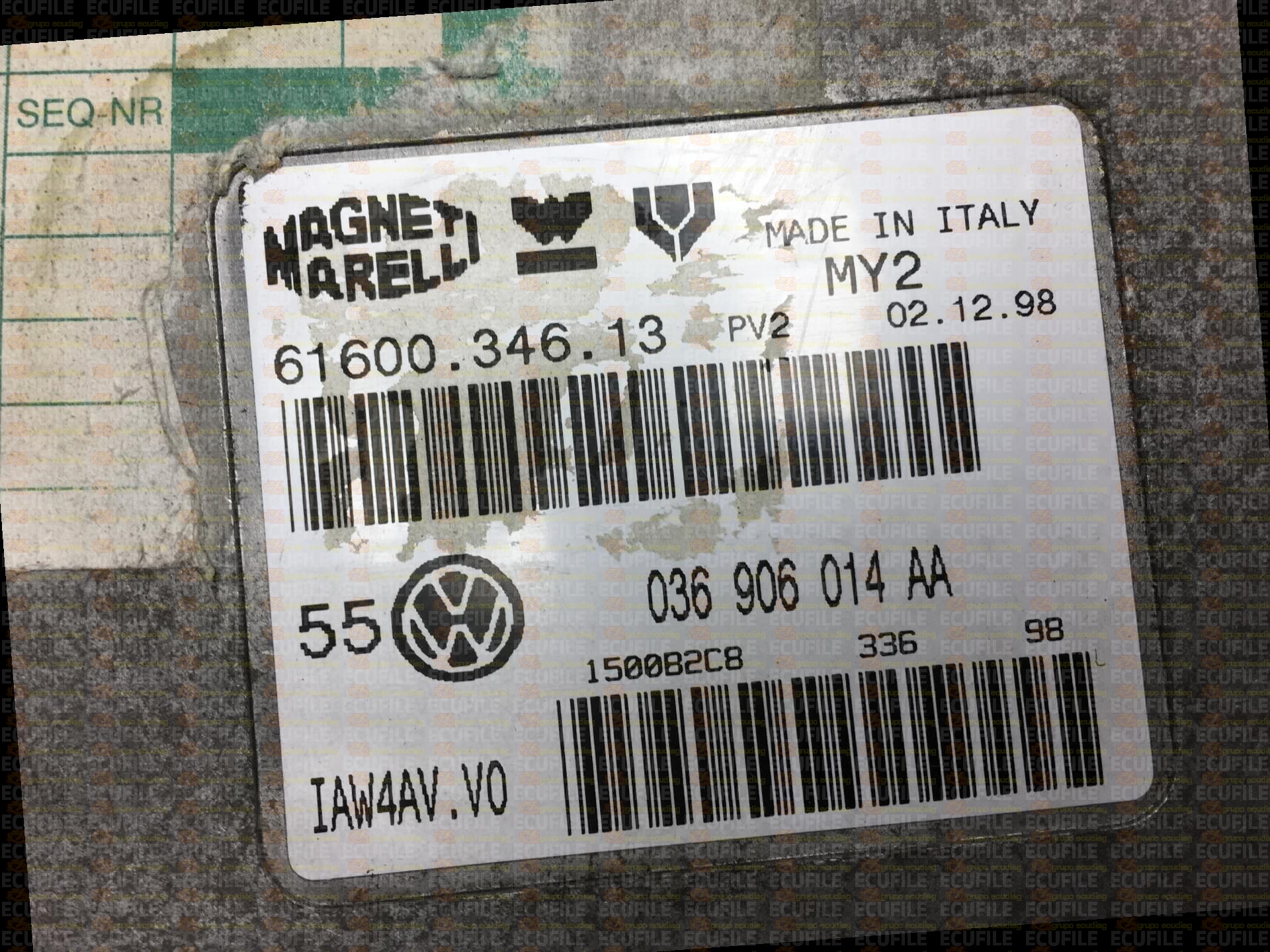 MAGNETI MARELLI IAW 4AV.V0 61600.346.13 VOLKSWAGEN GOLF IV 1.4i 75HP 036906014AA