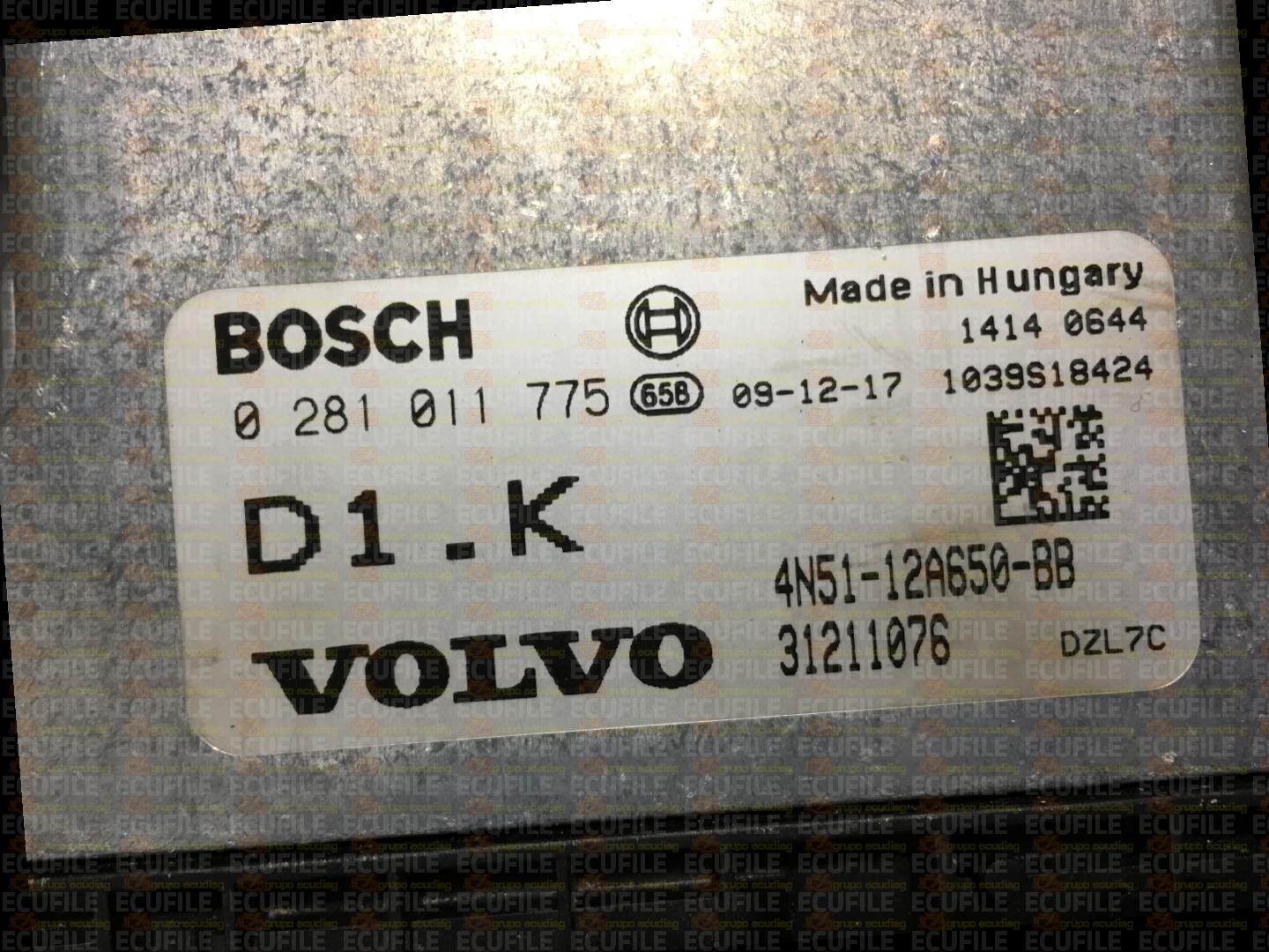 BOSCH EDC16C34-2.30 0281011775 VOLVO V50 I 1.6 D 110HP 31211076AA D1.K 1037503149