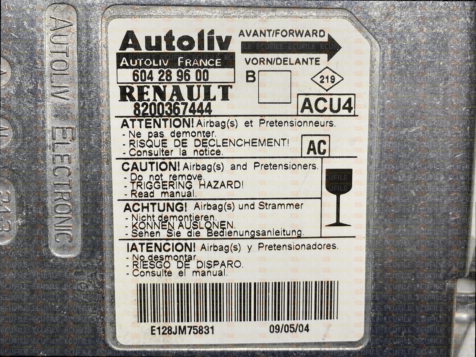 AUTOLIV ACU4 604289600 RENAULT MEGANE II 8200367444 AC
