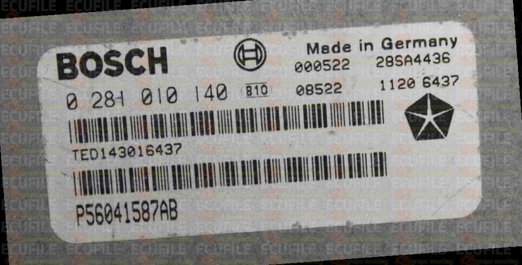 BOSCH EDC15V-6.5 0281010140 JEEP 56041587AB EEPROM 24C02
