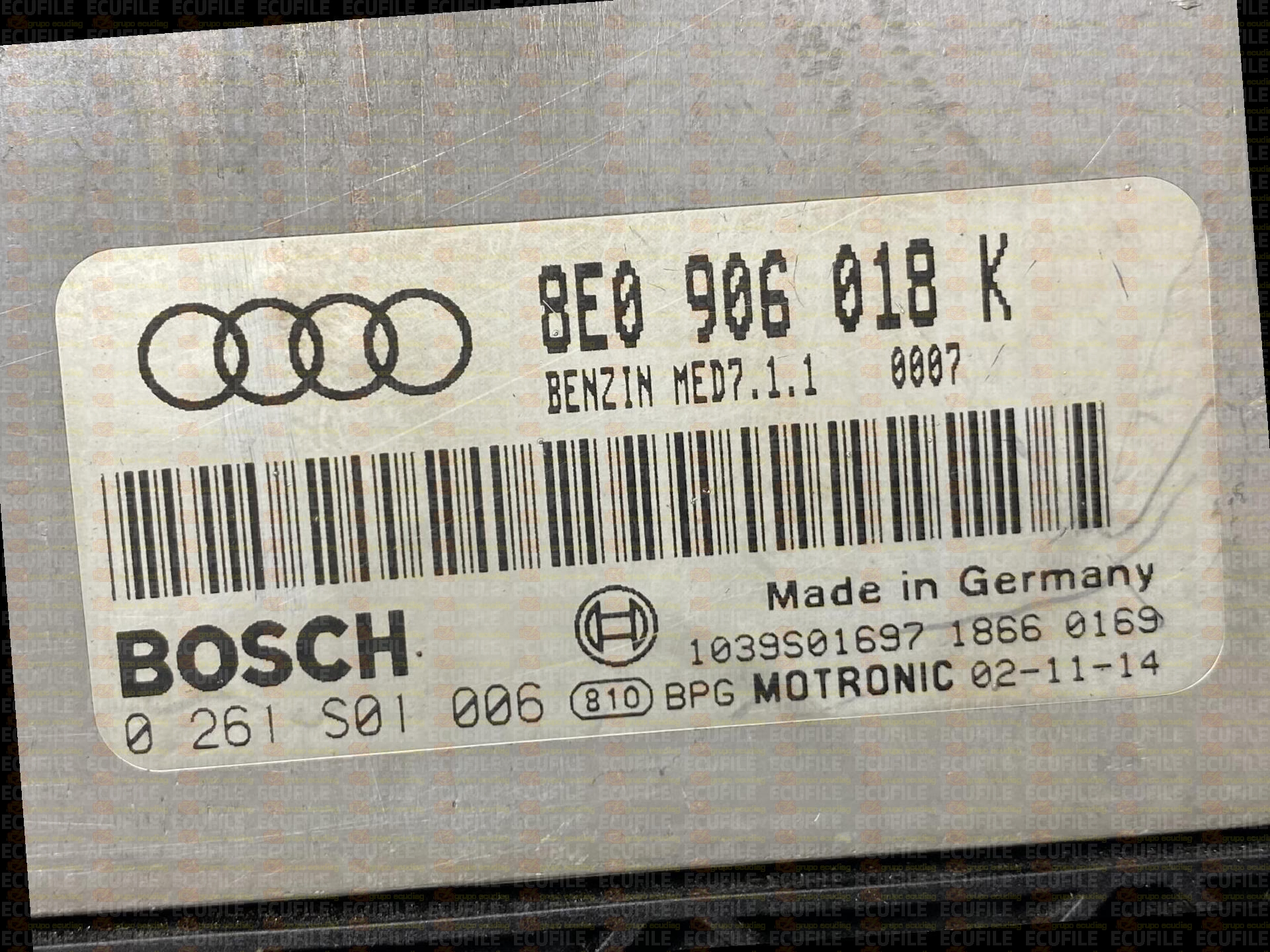 BOSCH MED7.1.1 0261S01006 AUDI A4 II 2.0 FSI 150HP 8E0906018K 1037366885 - 0007