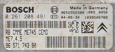 BOSCH ME7.4.5 0261208491 PSA 9657174380 EEPROM 95320