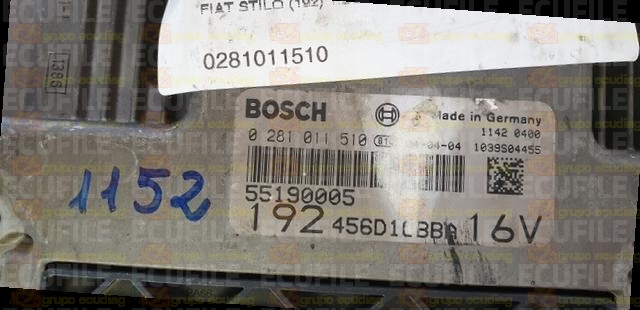 BOSCH EDC16C8-1.1 0281011510 FIAT STILO 1.9 JTD 140HP 55190005 1037369576-6D42