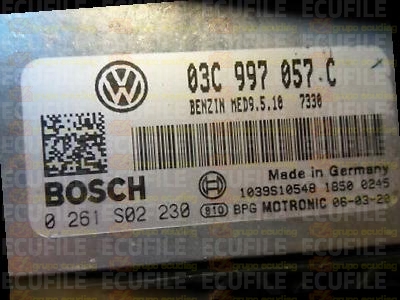 BOSCH MED9.5.10 0261S02230 VOLKSWAGEN GOLF V 1.4 FSI 90HP 03C997057C 1037376084-7330