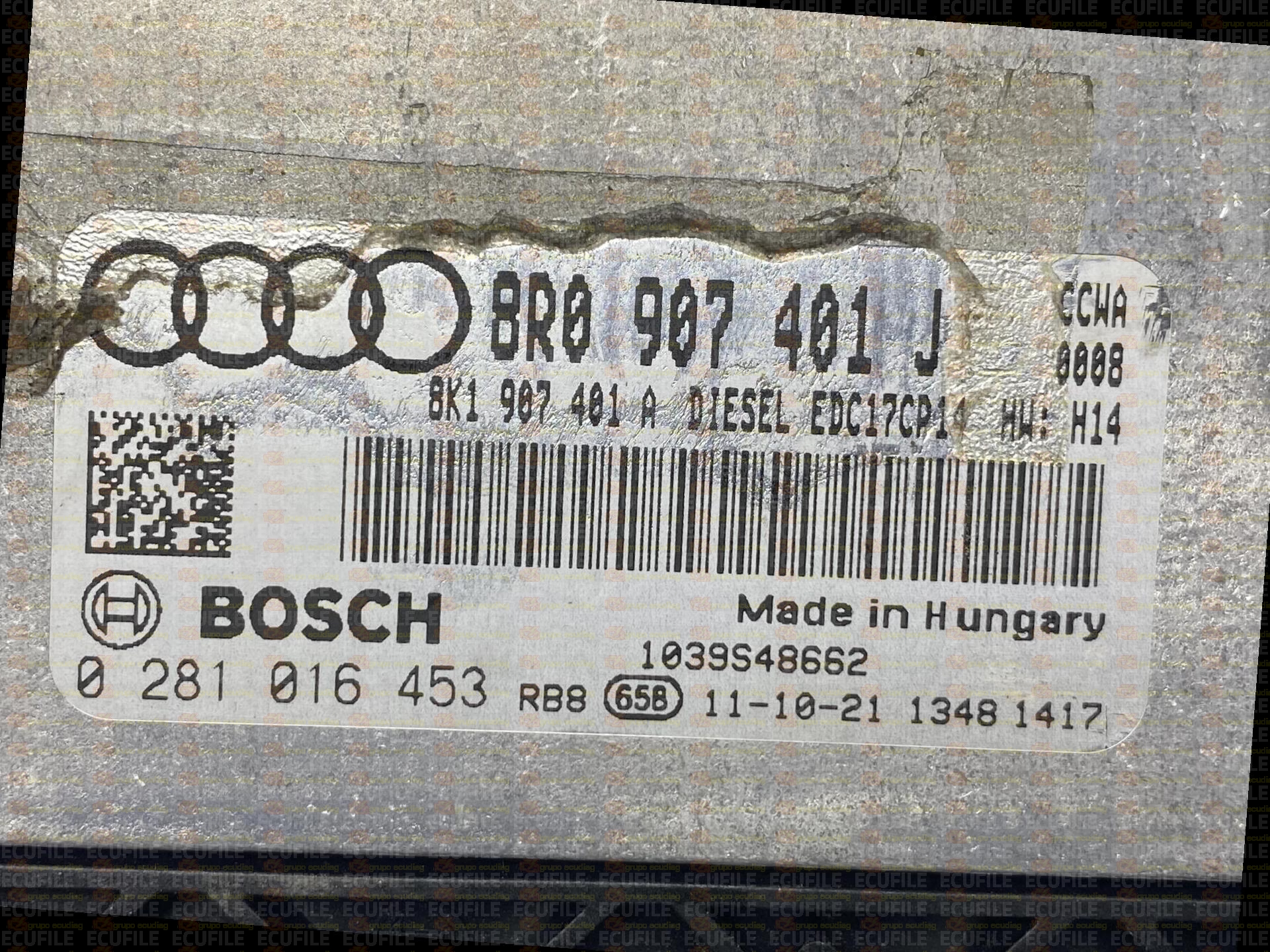 BOSCH EDC17CP14-3.41 0281016453 AUDI Q5 3.0 TDI 239HP 8K1907401A 8R0907401J 1037516613-0008