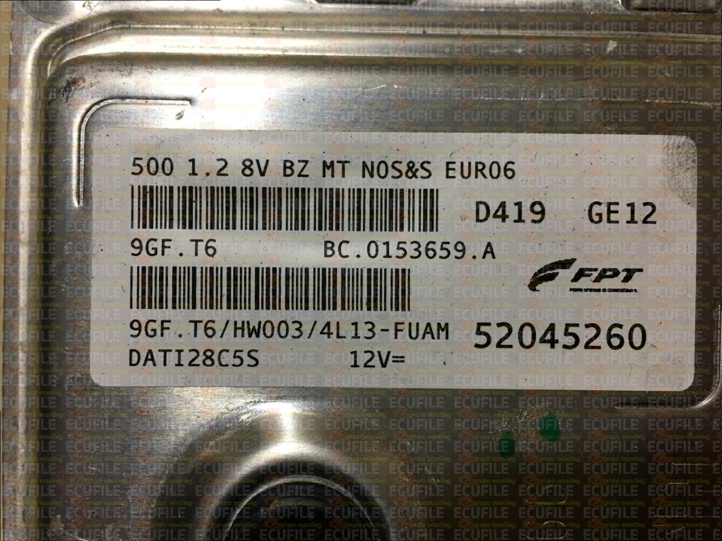 MAGNETI MARELLI 9GF.T6 BC.0153659.A FIAT 500 1.2 52045260 HW003 EEPROM 95640