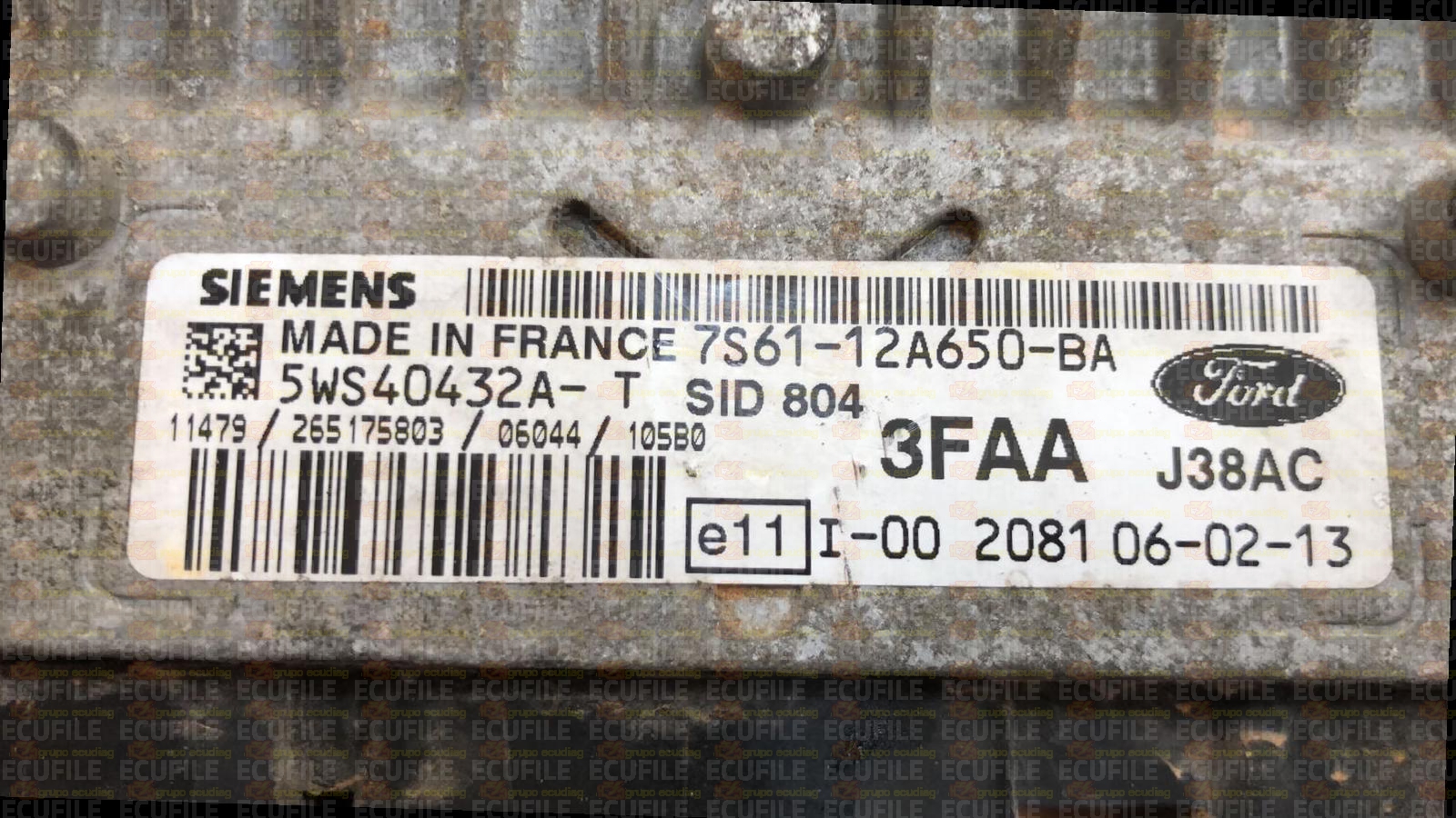 SIEMENS SID804 5WS40432A-T FORD FUSION 1.4 TDCI 7S61-12A650-BA 3FAA FM10570000000