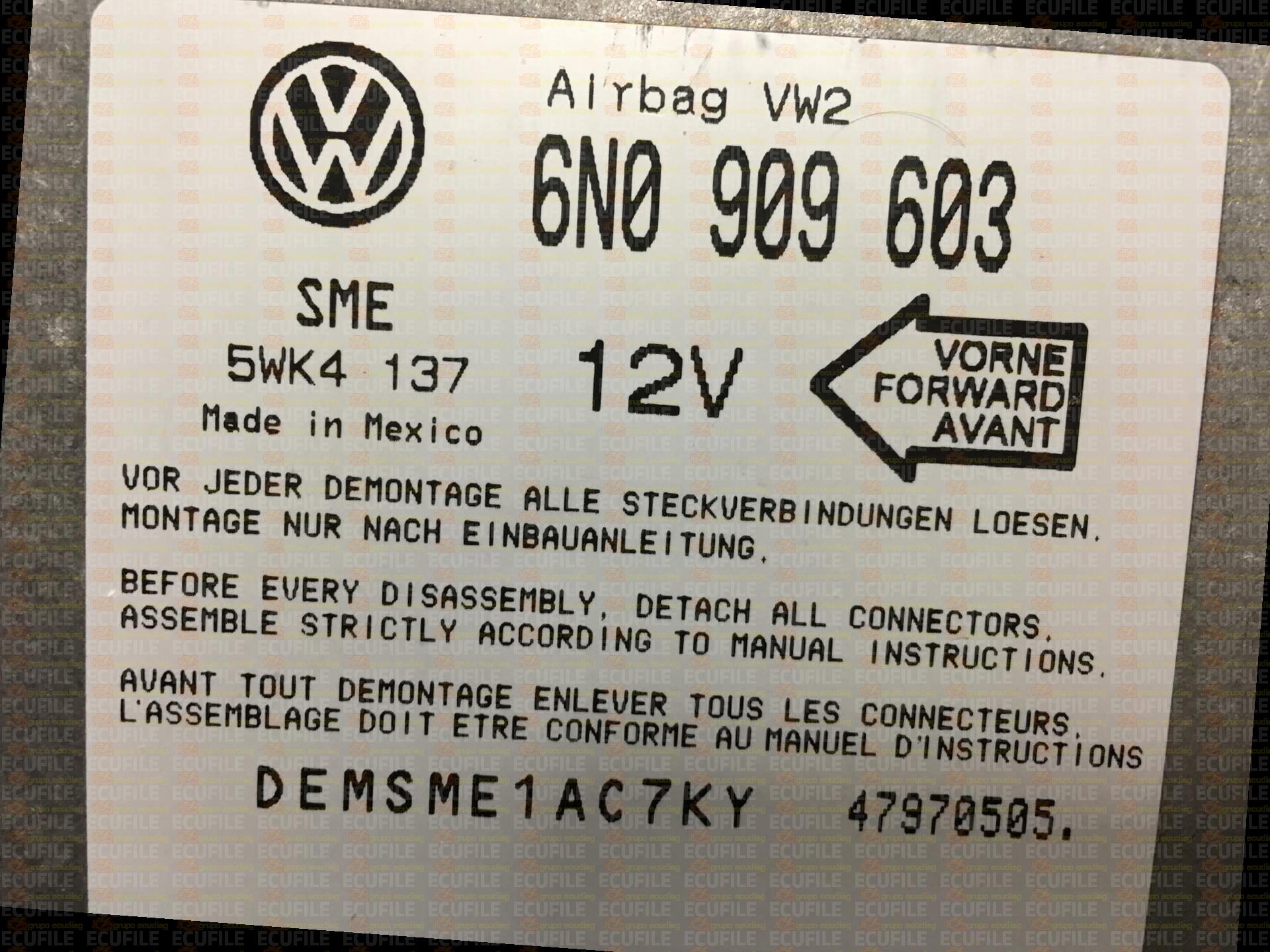 SIEMENS 5WK4137 VOLKSWAGEN GOLF III 6N0909603 VW2
